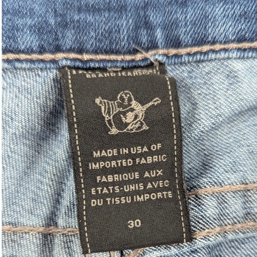 True Religion Studded Pocket Womens Skinny Jeans Size 30 Medium Embellished Blue